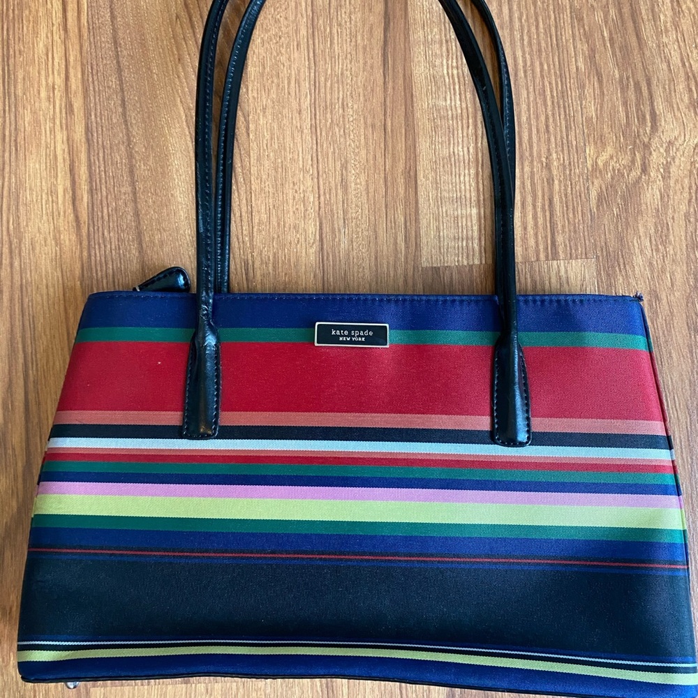Kate Spade Rainbow Striped Shoulder Purse